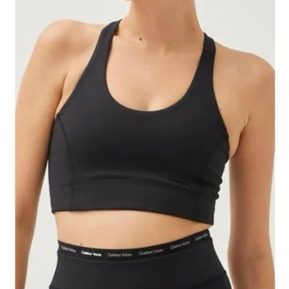 Outdoor Voices NWT Doing Things Thrive Bra Sports Athletic Workout Lined Black
